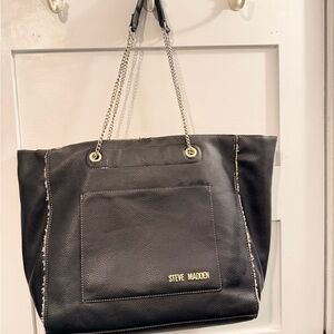 Steve Madden Black Tote with Gold Accents